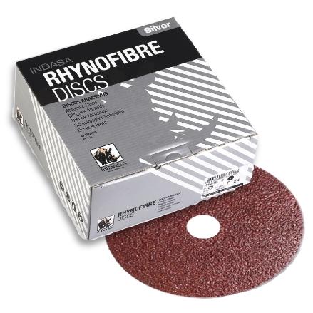 Indasa 7" Rhynofibre "A" Silver Resin Fiber Grinding Discs, 2000 Series