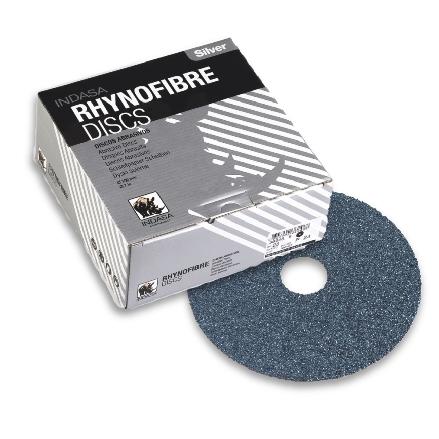 Indasa 5" Rhynofibre "Z" Silver Resin Fiber Grinding Discs, 1200 Series
