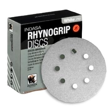 Indasa 5" Rhynogrip Whiteline 8-Hole Vacumm Sanding Discs, 55 Series