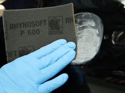 Indasa Rhynosoft PRE-CUT foam hand sanding pads, ready-to-roll boxed dispensers by INDASA
