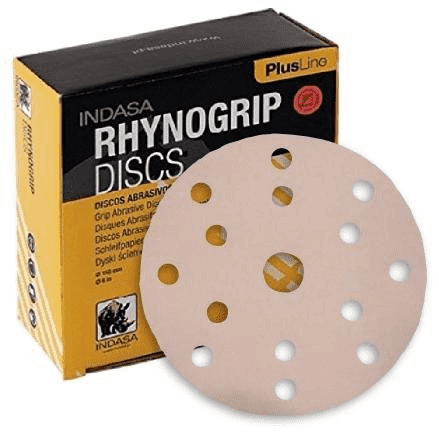 Indasa PlusLine Rhynogrip 6" 15-Hole Vacuum Sanding Discs, 1065 Series