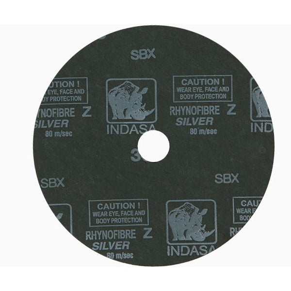 Indasa 5" Rhynofibre "Z" Silver Resin Fiber Grinding Discs, 1200 Series